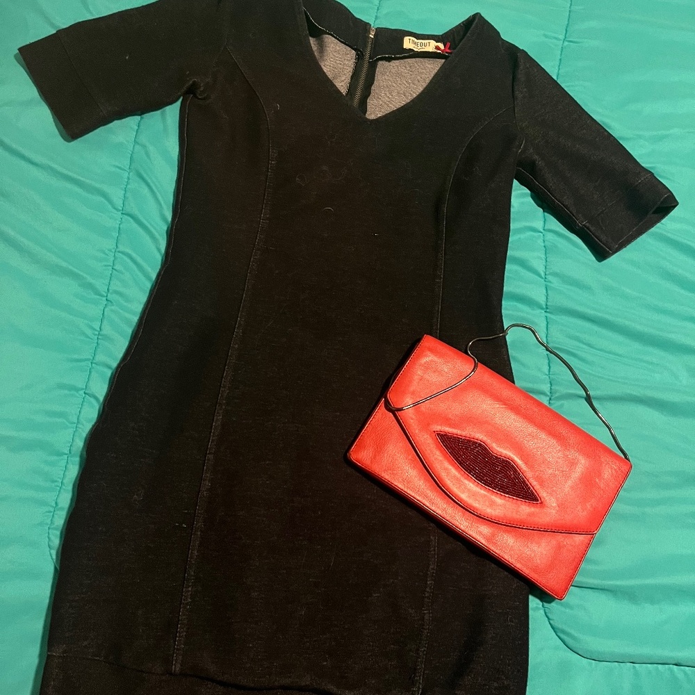 Denim casual mini dress